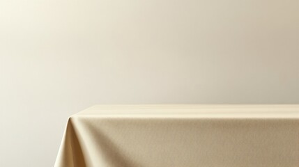 Simple beige tablecloth with a lightweight fabric, isolated on a white background for a neutral look