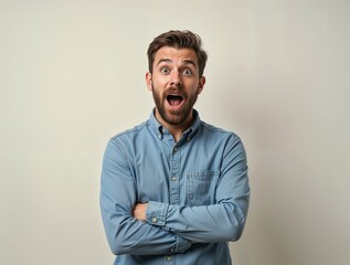Obraz premium man with a expression of surprise