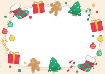 Obraz premium red christmas ornament frame 2