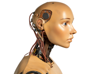 a close up of a robot