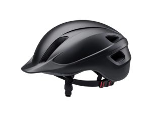 a black bicycle helmet with straps