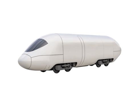 a white train with a black front
