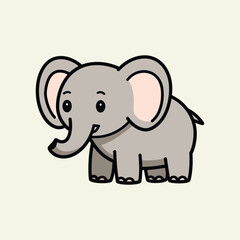 Fototapeta premium Cute Elephant Vector, Cute Animal, Elephant Illustration