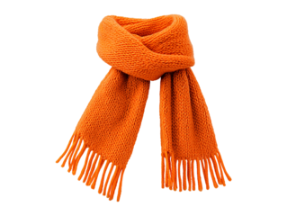 an orange scarf with fringes