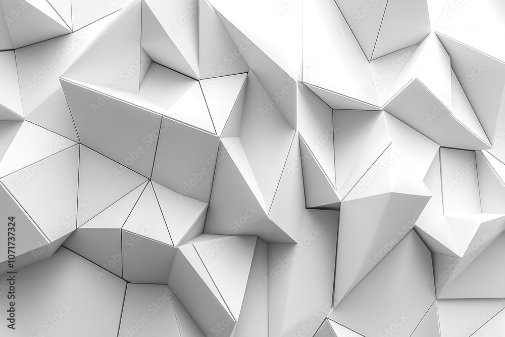 Aufkleber Abstract White Geometric Pattern with Intersecting Triangles