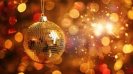 Obraz premium A gold disco ball 