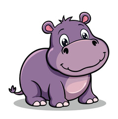 A Cute Hippo Vector Illustration