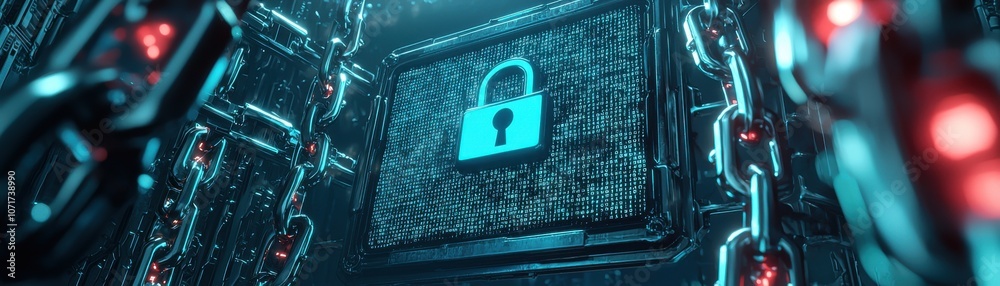 Poster protect your data understanding ransomware alerts on locked computer screens with ai technology