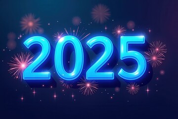 Celebrate the Future with Style: 2025 Neon Blue Fireworks New Year's Eve Party Decoration