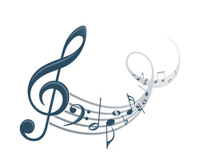 Fototapeta premium The symbol of a stylized musical notes. 