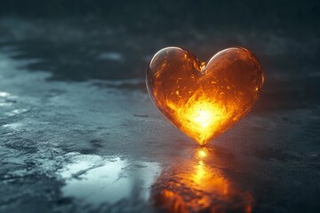 Fototapeta premium Glowing Heart: A Symbol of Health and Wellness, representing vitality, strength, love, care, and life.