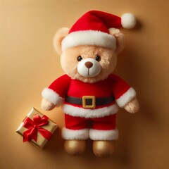 Holiday Plush Toy Dressed as Santa Claus