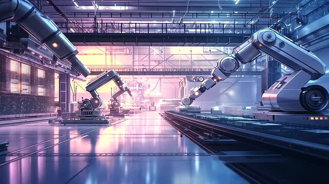 Industrial Automation Robotics and Machinery in Manufacturing Setting