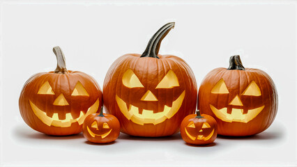 Obraz premium halloween pumpkin isolated on white