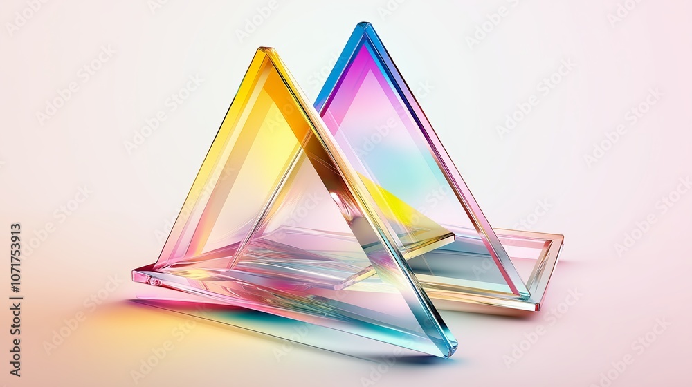Poster Layered Transparent Triangles with Soft Gradients