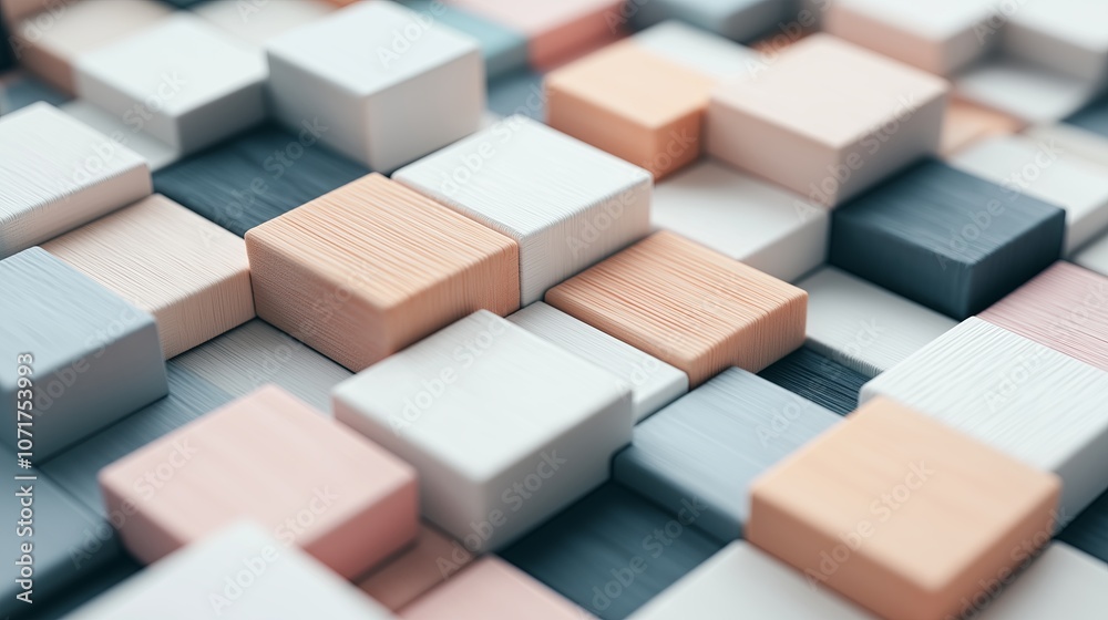 Poster Layered Squares with Subtle Textures and Soft Colors
