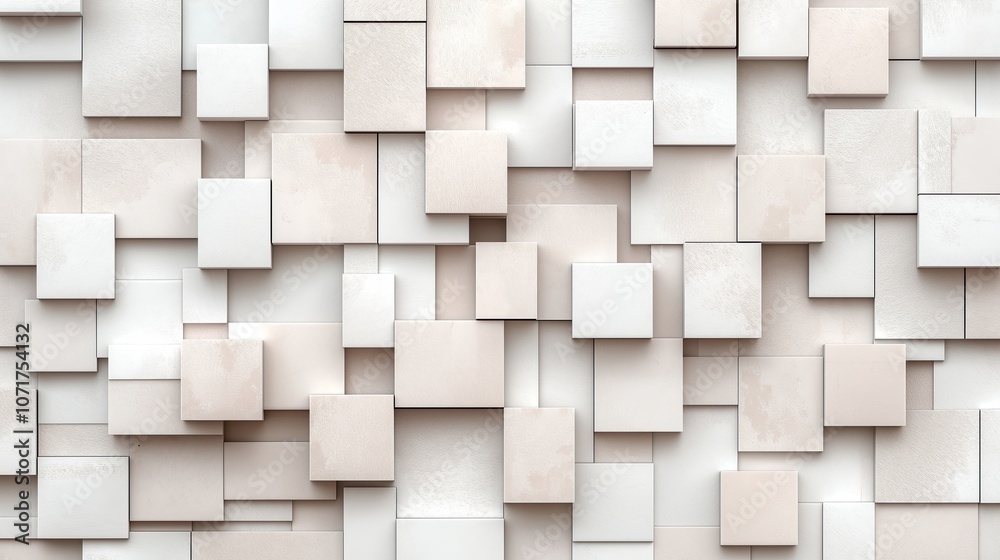 Poster Layered Squares with Subtle Textures and Soft Colors