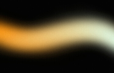 Dark glowing color wave grainy backdrop design. Abstract orange gray black color on dark, wave shaped, vibrant color flow, curved gradient, noise texture background, empty space