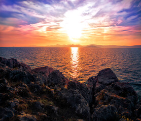 spectacular croatian rocky coast, wonderful morning view, stunning nature scene, Croatia, Europe