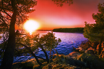 spectacular croatian rocky coast, wonderful morning view, stunning nature scene, Croatia,...