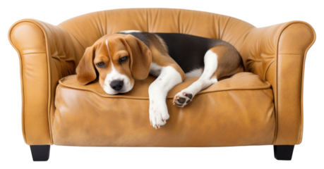 PNG Beagle furniture armchair animal transparent background