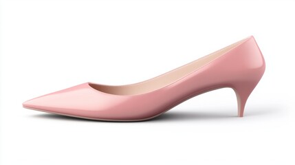 Elegant pointed-toe flats in a soft pastel pink, isolated on white, ideal for chic style themes
