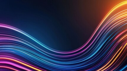 Colorful Wave of Light on Dark Background