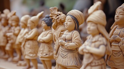 Obraz premium A statue of ancient human.