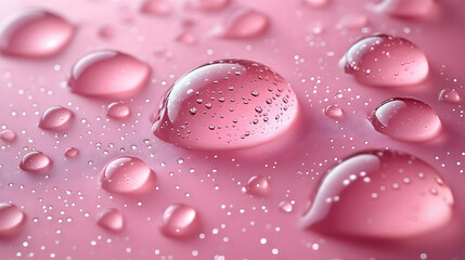 Water Drops On Pink Background Photo