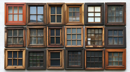 Wooden Window Frames Collage - Illustration