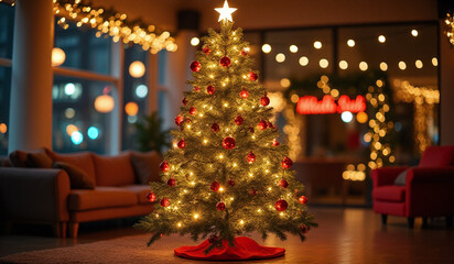 beautiful christmas tree lights festive room black friday holiday shopping discounts