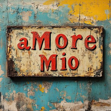 Amore mio my love sign on wood