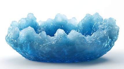 Obraz premium Stunning 3D Rendering of a Translucent Ice Glacier Formation Showcasing Dynamic Colors and Intricate Textures, Perfect for Winter and Nature Themes