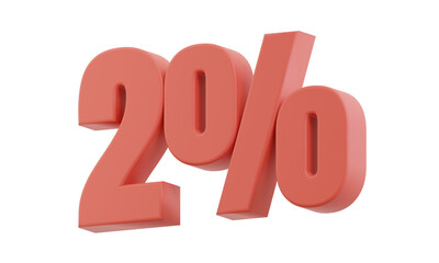 2% off on sale, 3d rendering, Illustration for advertising