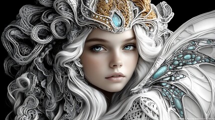 Enchanting woman captivates with ethereal beauty