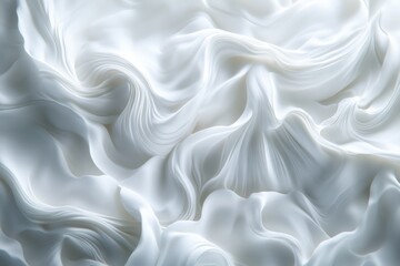 Obraz premium Abstract White Fabric Draped in Elegant, Flowing Waves