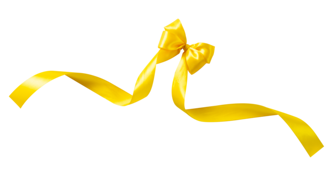 yellow ribbon isolated on white background