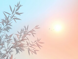 Obraz premium Pastel Bamboo Sunrise