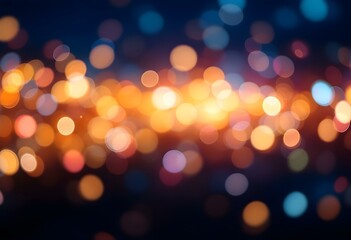 Fototapeta premium Abstract multi colour blurred shiny lights of new year evening with copy space
