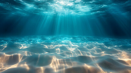 Ocean Underwater Sunlight Sandy Bottom Realistic Image