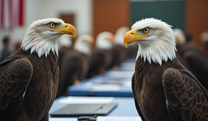 eagles seen democratic significance voting polls us elections promoting freedom civic duties