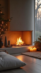 Fototapeta premium close minimal natural organic modern christmas decor futuristic