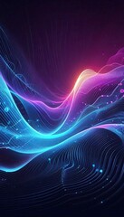 Fototapeta premium Explore vibrant waves of light in stunning abstract digital art for enhanced visual experience
