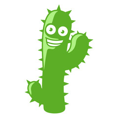 Cactus Waving Spines Desert Funny Cool Face Cacti 
Spines Plant Thorny Stinger Spine Green Botanical Nature Cool Fun Sahara Plant Lover Isolated T-Shirt Poster Sticker Print Illustration Vector Design