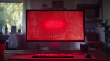 Cyber Attack: Urgent Ransomware Warning on Illuminated Screen.Concept of Cybercrime, data security, ransomware attack, digital threat, online privacy, IT security, cybersecurity,remote work vulnerabil