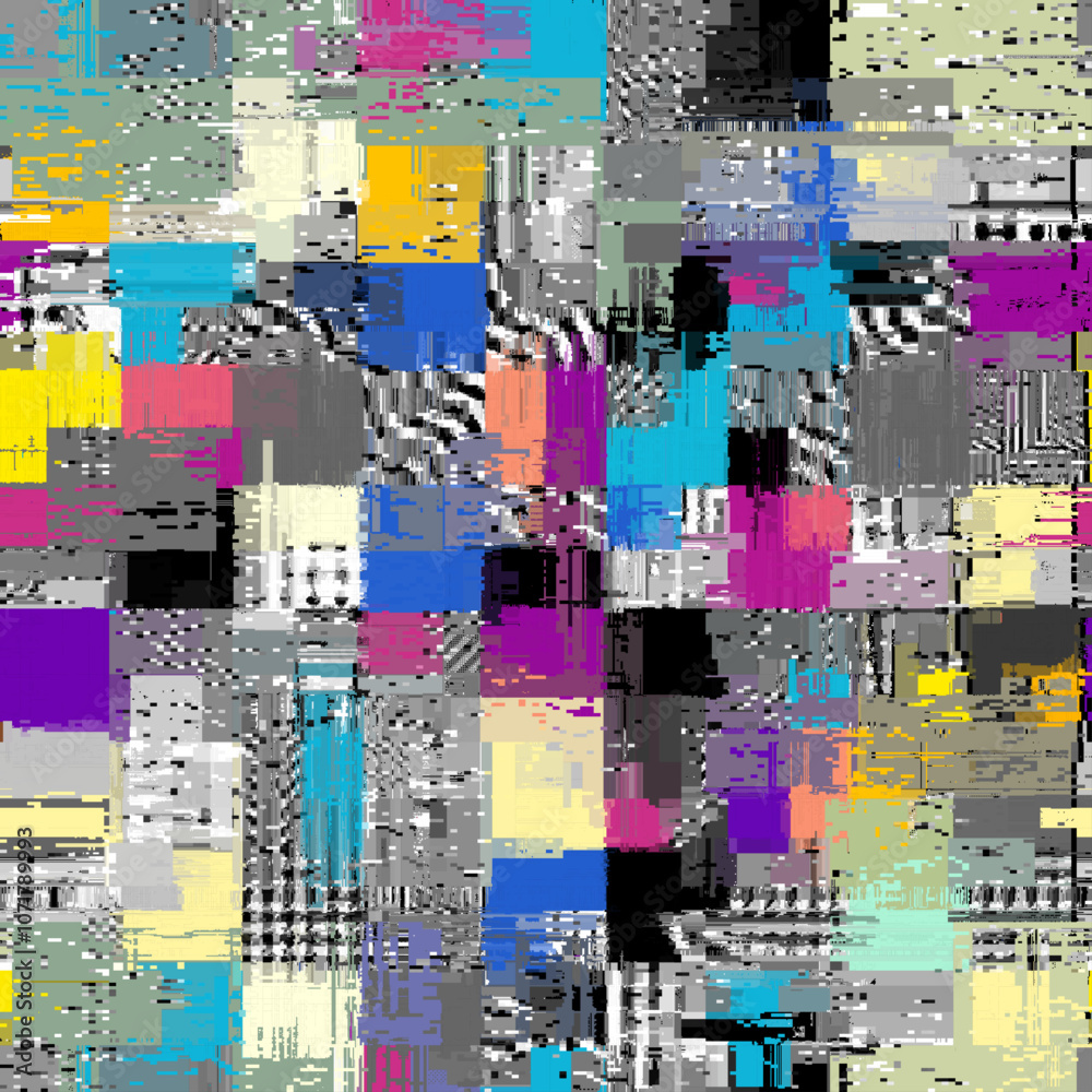 Poster Vector image with imitation of grunge texture. Seamless pattern
