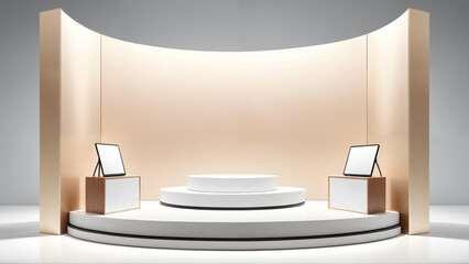The podium background for product display	
