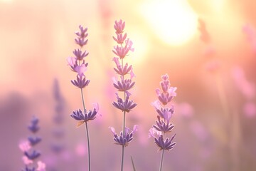 Obraz premium Soft gradients in peach and lavender.