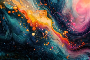 Obraz premium Abstract art with vibrant colors and swirling patterns.