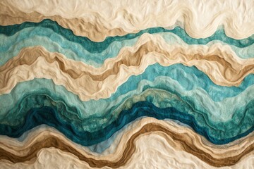 Obraz premium Ocean waves, turquoise and sandy beige